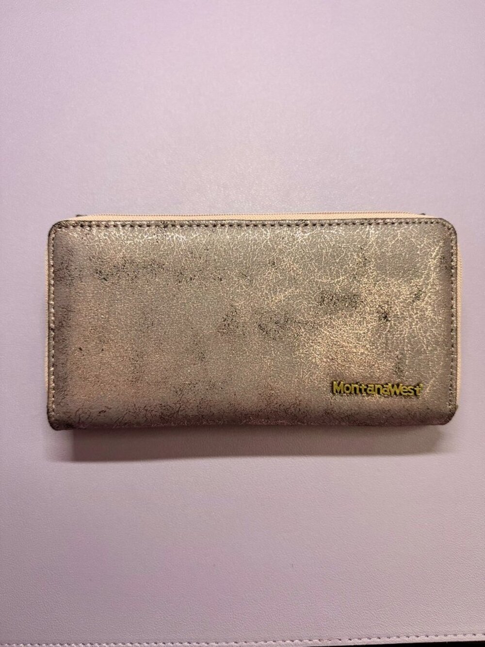 Metallic Purple Montana West Large Wallet with Turquoise and Brass Accents - Picture 8 of 15